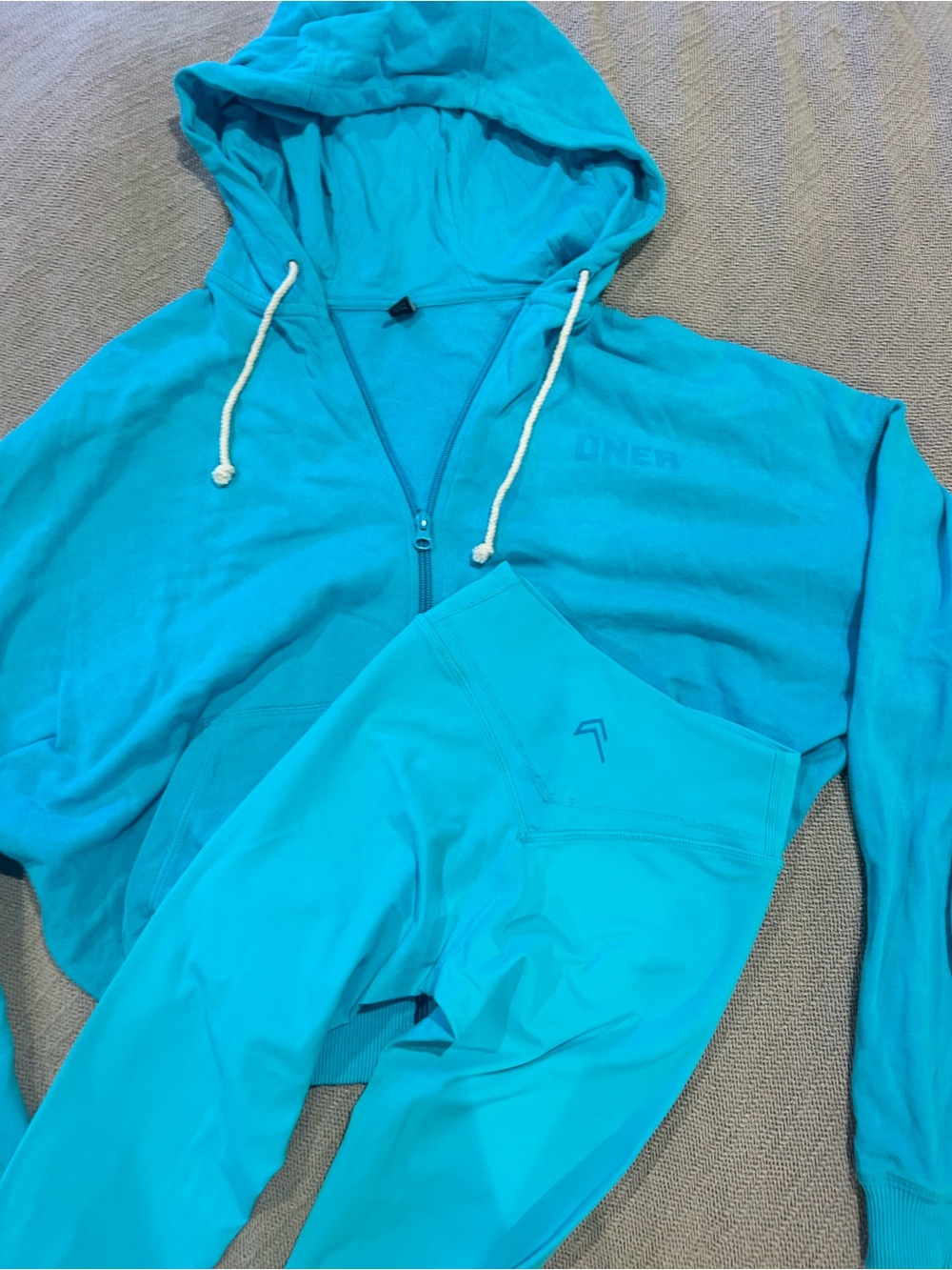 Oner Active Turquoise Zip Hoodie and Leggings Set